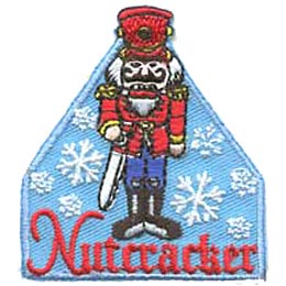 Nutcracker, Snow, Snowflake, Christmas, Theater, Theatre, Ballet, Patch, Embroidered Patch, Merit Badge, Iron On, Iron-On, Crest, Girl Scouts, Boy Sco