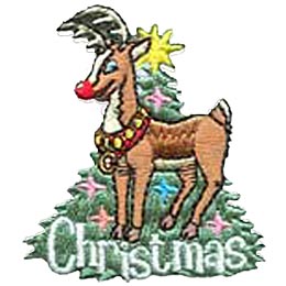 Christmas Reindeer, Holiday, Tree, Star, Badge, Crest, Merit Badge, Girl Guides, Girl Scouts, Boy Scouts