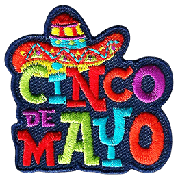 a sombrero sits on top of colourful letters that spell out Cinco de Mayo