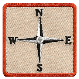 This square patch displays a four-point compass rose showcasing only the four cardinal directions.