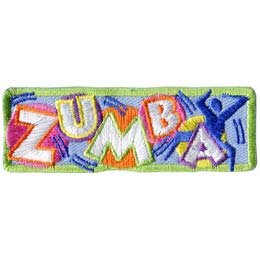 Zumba, Dance, Fun, Music, Patch, Embroidered Patch, Merit Badge, Badge, Emblem, Iron On, Iron-On, Crest, Lapel Pin, Insignia, Girl Scouts, Boy Scouts, Girl Guides