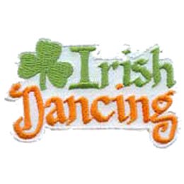 Irish Dancing, Ireland, Dance, Patch, Embroidered Patch, Merit Badge, Crest, Girl Scouts, Boy Scouts, Girl Guides