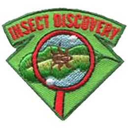 Insect, Bug, Spider, Fly, Magnifying Glass, Leaf, Nature, Patch, Embroidered Patch, Merit Badge, Crest, Girl Scouts, Boy Scouts, Girl Guides