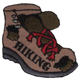 Hiking, Shoe, Boot, Hiker, Foot, Feet, Lace, Patch, Embroidered Patch, Merit Badge, Iron On, Iron-On, Crest, Girl Scouts, Boy Scouts, Girl Guides