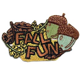Fall, Fun, Acorn, Cone, Pine, Leaves, Leaf, Patch, Embroidered Patch, Merit Badge, Badge, Emblem, Iron On, Iron-On, Crest, Lapel Pin, Insignia, Girl Scouts, Boy Scouts, Girl Guides