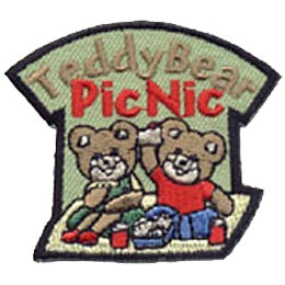 Teddy Bear Picnic, Picnic, Teddy, Bear, Summer, Blanket, Patch, Embroidered Patch, Merit Badge, Crest, Girl Scouts, Boy Scouts, Girl Guides
