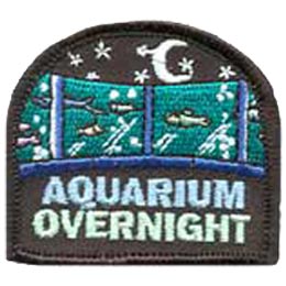 Aquarium Overnight, Sleepover, Stars, Dolphin, Whales, Fish, Embroidered Patch, Merit Badge