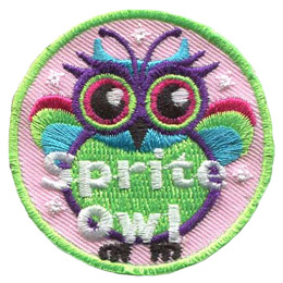 This colourful owl has the words 'Sprite Owl' at the bottom of the patch.