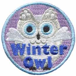A fluffy white owl with the words Winter Owl at the bottom.