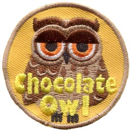 Chocolate, Owl, Set, Leader, Who, Hoot, Patch, Embroidered Patch, Merit Badge, Badge, Emblem, Iron-On, Iron On, Crest, Lapel Pin, Insignia, Girl Scouts, Boy Scouts, Girl Guides