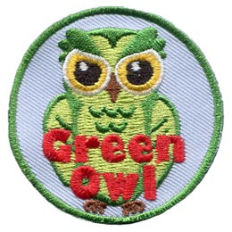 Green, Colour, Owl, Set, Leader, Who, Hoot, Bird, Patch, Embroidered Patch, Merit Badge, Badge, Emblem, Iron-On, Crest, Lapel Pin, Insignia, Girl Scouts, Boy Scouts, Girl Guides
