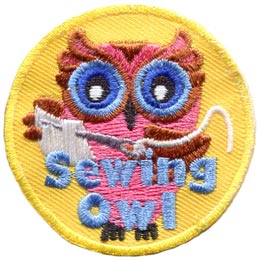 Sewing, Thread, Pattern, Needle, Owl, Leader, Who, Patch, Embroidered Patch, Merit Badge, Badge, Emblem, Iron On, Iron-On, Crest, Lapel Pin, Insignia, Girl Scouts, Boy Scouts, Girl Guides