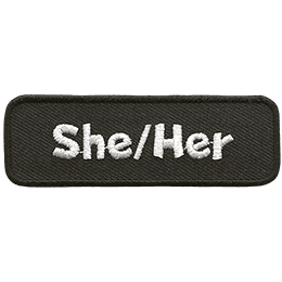 A rectangular bar with She/Her text.