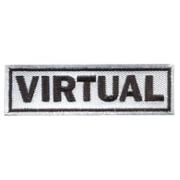 This white horizontal bar has the word \'Virtual\' on it in capital letters.