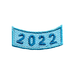 This green rocker curves upwards like a smile. The year 2022 is embroidered in a bold font.