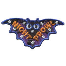 A bat-shaped patch with the words Night Prowl on the wings.