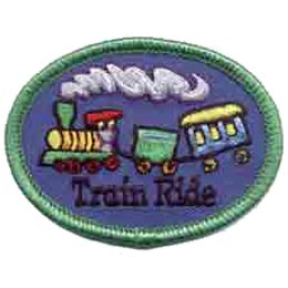Train Ride, Railway, Tracks, Steam, Engine, Caboose, Patch, Embroidered Patch, Merit Badge, Crest, Girl Scouts, Boy Scouts, Girl Guides