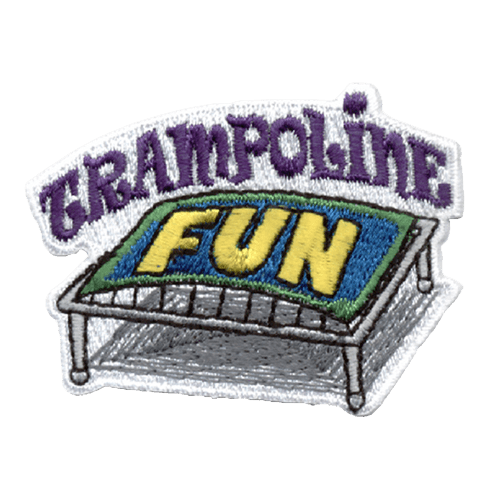 A trampoline underneath the word Trampoline with the word Fun across the middle.