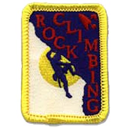 Rock, Climb, Climbing, Mountain, Stone, Fitness, Sport, Outdoor, Patch, Embroidered Patch, Merit Badge, Iron On, Iron-On, Crest, Girl Scouts, Boy Scou