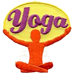 Yoga, Hatha, Fitness, Stretch, Exercise, Health, Healthy, Patch, Embroidered Patch, Merit Badge, Crest, Girl Scouts, Boy Scouts, Girl Guides