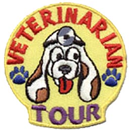 Veterinarian, Vet, Animal, Hospital, Doctor, Tour, Patch, Embroidered Patch, Merit Badge, Crest, Girl Scouts, Boy Scouts, Girl Guides