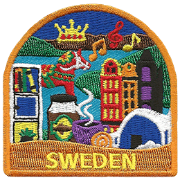 This tourist patch showcases Swedish culture.