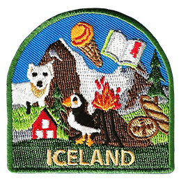 This tourist patch showcases Icelandic culture.