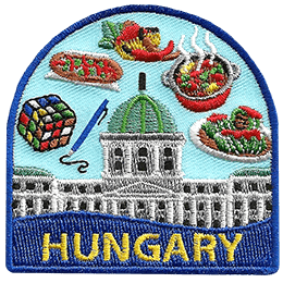This tourist patch showcases Hungarian culture.