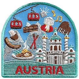This tourist patch showcases Austrian culture.