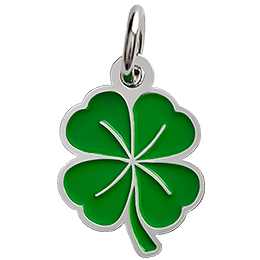 A lucky four leaf clover has been turned into a decorative metal charm.