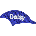 A blue flame with the word Daisy on it.