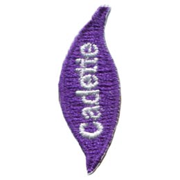 A purple flame with the word Cadette.