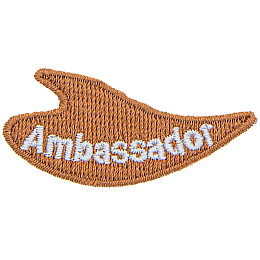 A cream flame with the word Ambassador on it.