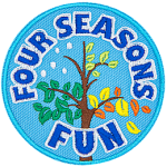 This circular crest is the centerpiece of the Four Seasons Fun set. It displays a single tree with its branches going through each of the four seasons.