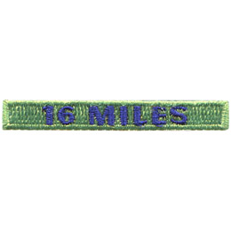 The words 16 Miles are in purple on a green background.