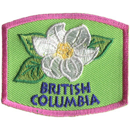 This patch displays British Columbia\'s provincial flower: the pacific dogwood.