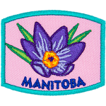 This patch displays Manitoba's provincial flower: the prairie crocus.