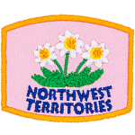 This patch displays the Northwest Territories' provincial flower: the mountain avens (also known as white dryas).