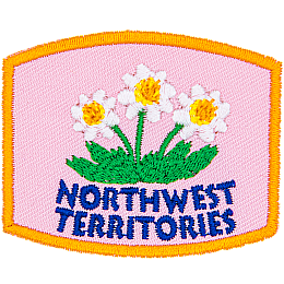This patch displays the Northwest Territories' provincial flower: the mountain avens (also known as white dryas).