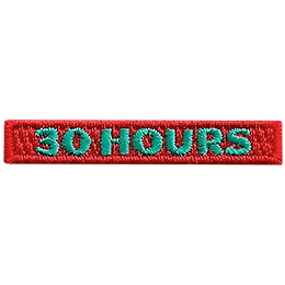 The number 30 Hours are in green across a red background.
